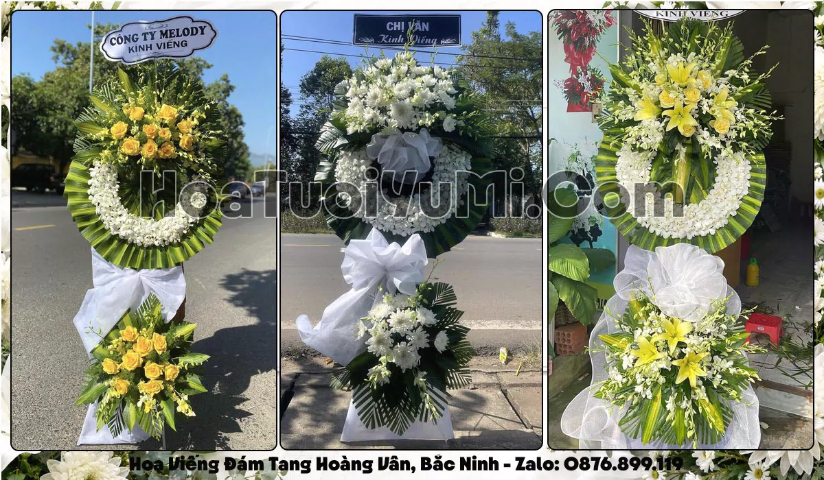 vòng hoa viếng đám tang Xã Hoàng Vân Bắc Ninh