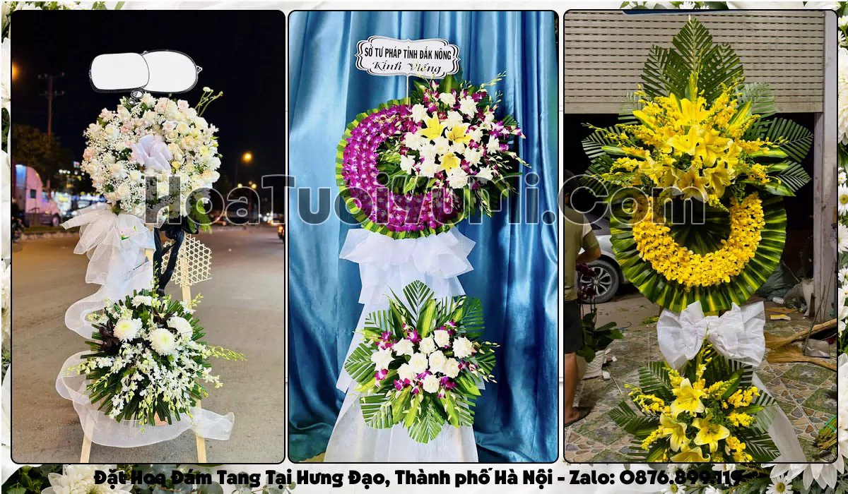 vòng hoa viếng đám tang Xã Hưng Đạo Thành phố Hà Nội