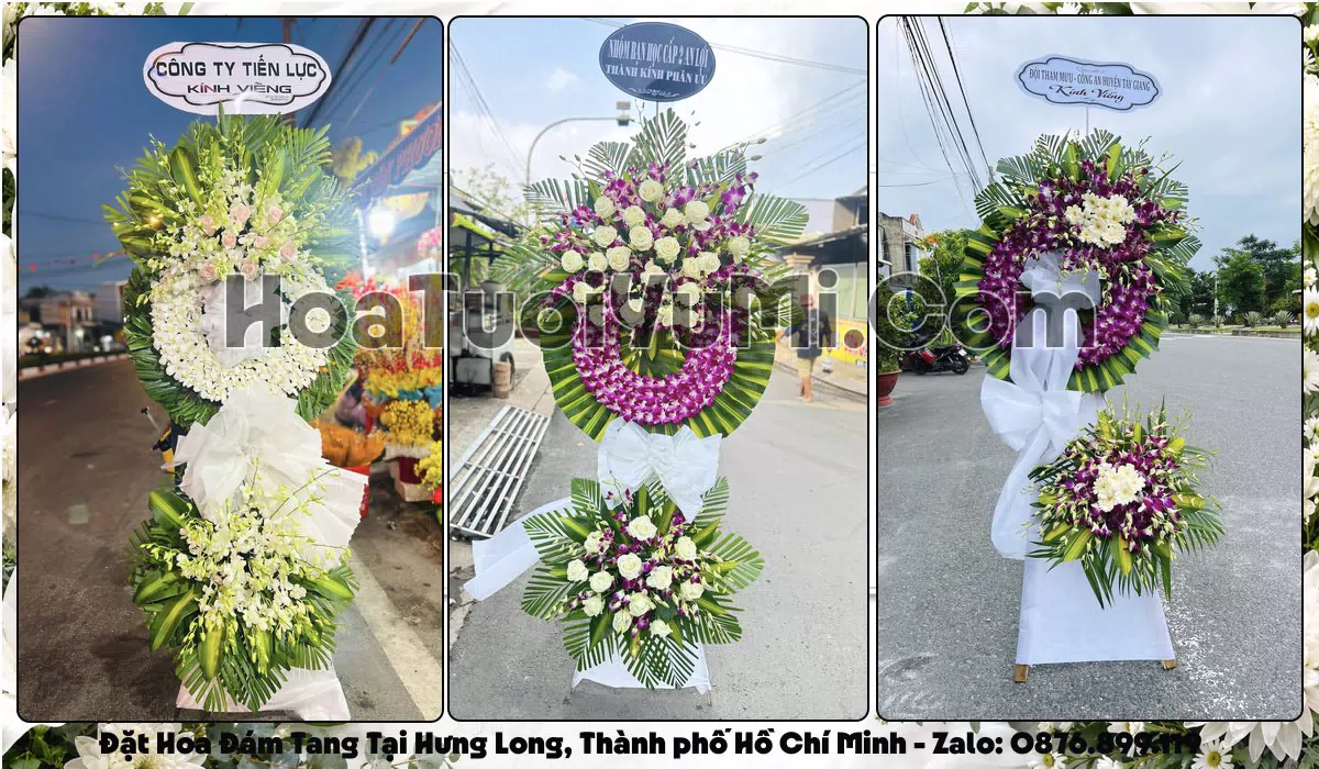 hoa tang lễ Xã Hưng Long giao tận nơi kịp giờ viếng