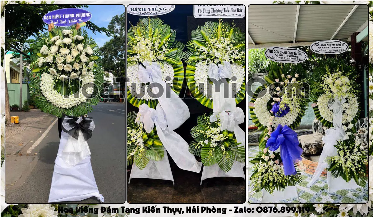 Vòng hoa viếng đám tang tại Xã Kiến Thụy, Thành phố Hải Phòng
