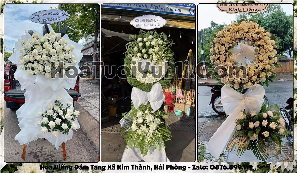 vòng hoa viếng đám tang Xã Kim Thành Hải Phòng