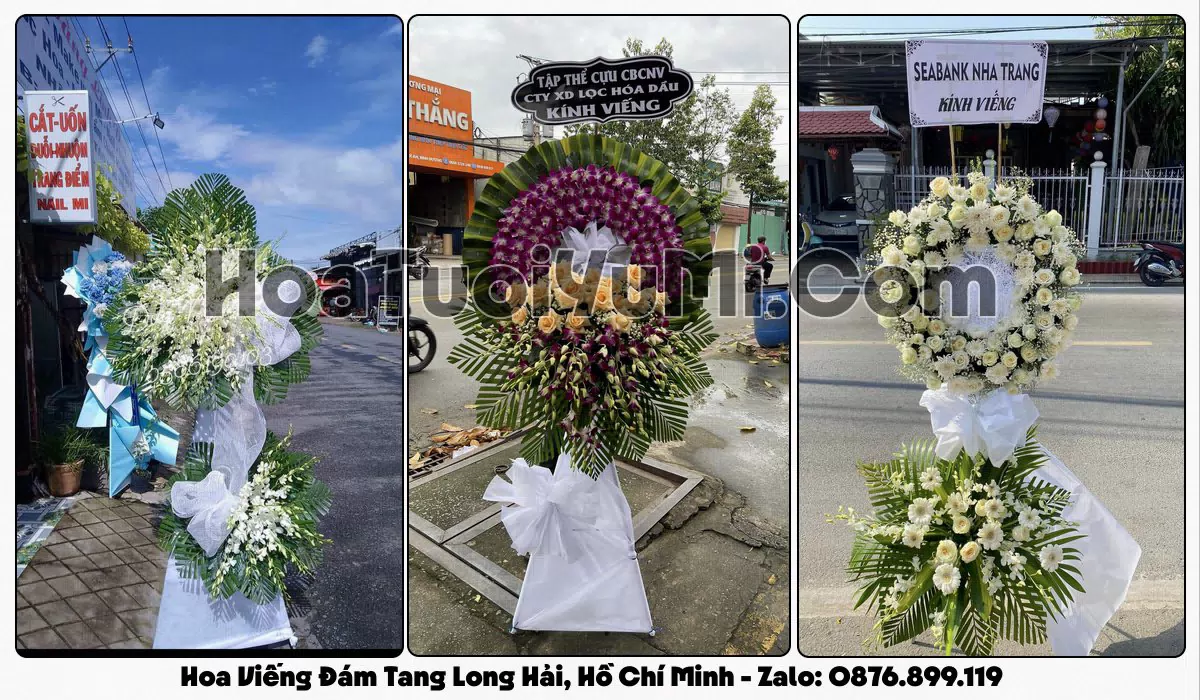 vòng hoa viếng đám tang tại Xã Long Hải Hồ Chí Minh