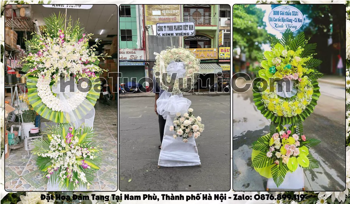 vòng hoa viếng đám tang tại Xã Nam Phù, Thành phố Hà Nội