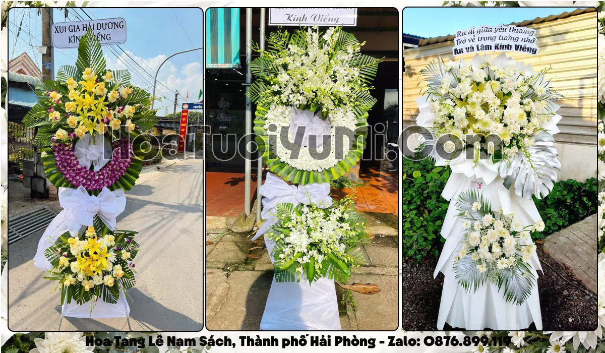 Vòng hoa viếng đám tang tại Xã Nam Sách, Thành phố Hải Phòng