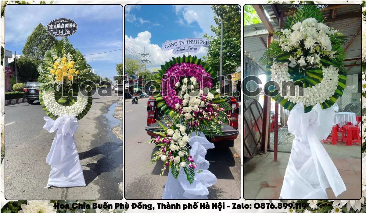 Vòng hoa viếng đám tang tại Xã Phù Đổng, Thành phố Hà Nội