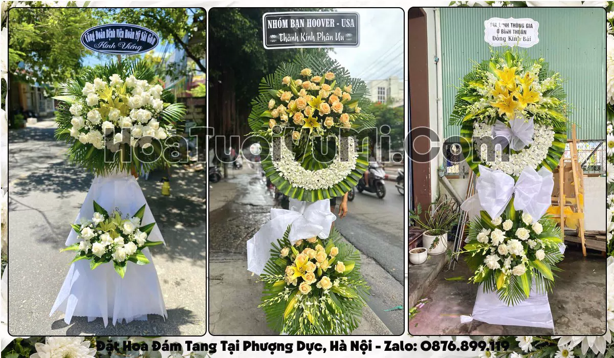 Vòng hoa viếng đám tang tại Xã Phượng Dực, Thành phố Hà Nội