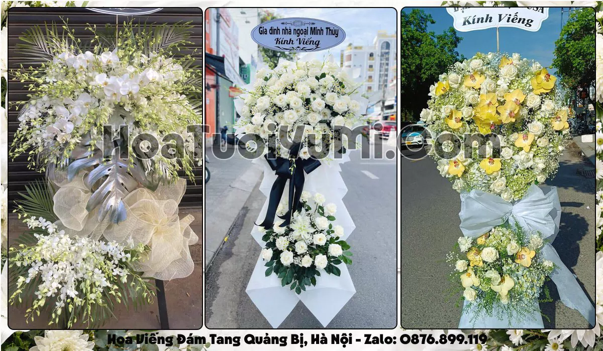 Vòng hoa viếng đám tang tại Xã Quảng Bị, Thành phố Hà Nội