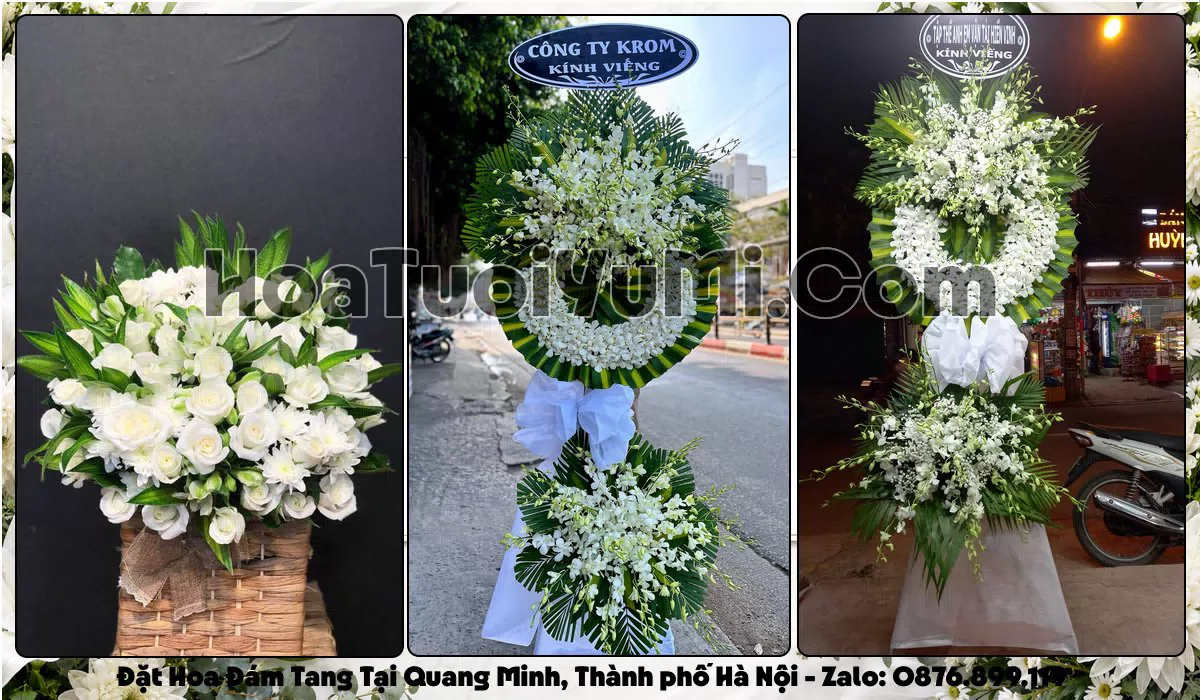 vòng hoa viếng đám tang tại Xã Quang Minh, Thành phố Hà Nội