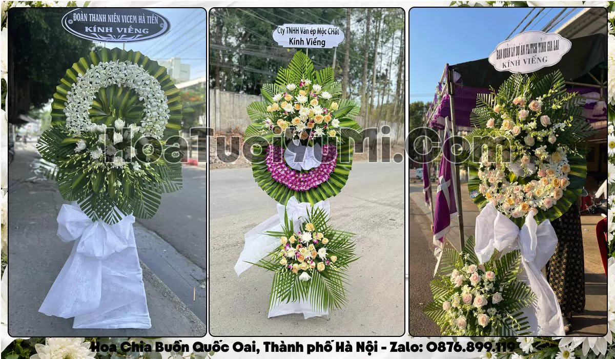 vòng hoa viếng đám tang tại Xã Quốc Oai, Thành phố Hà Nội