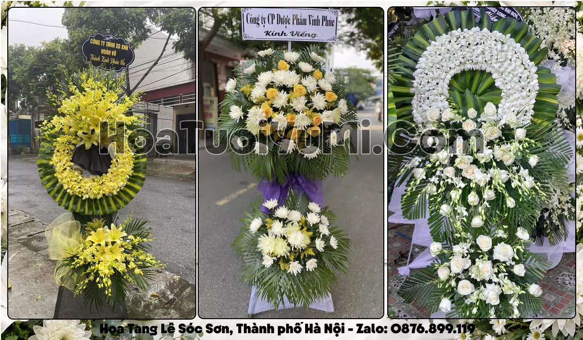 Vòng hoa viếng đám tang tại Xã Sóc Sơn, Hà Nội