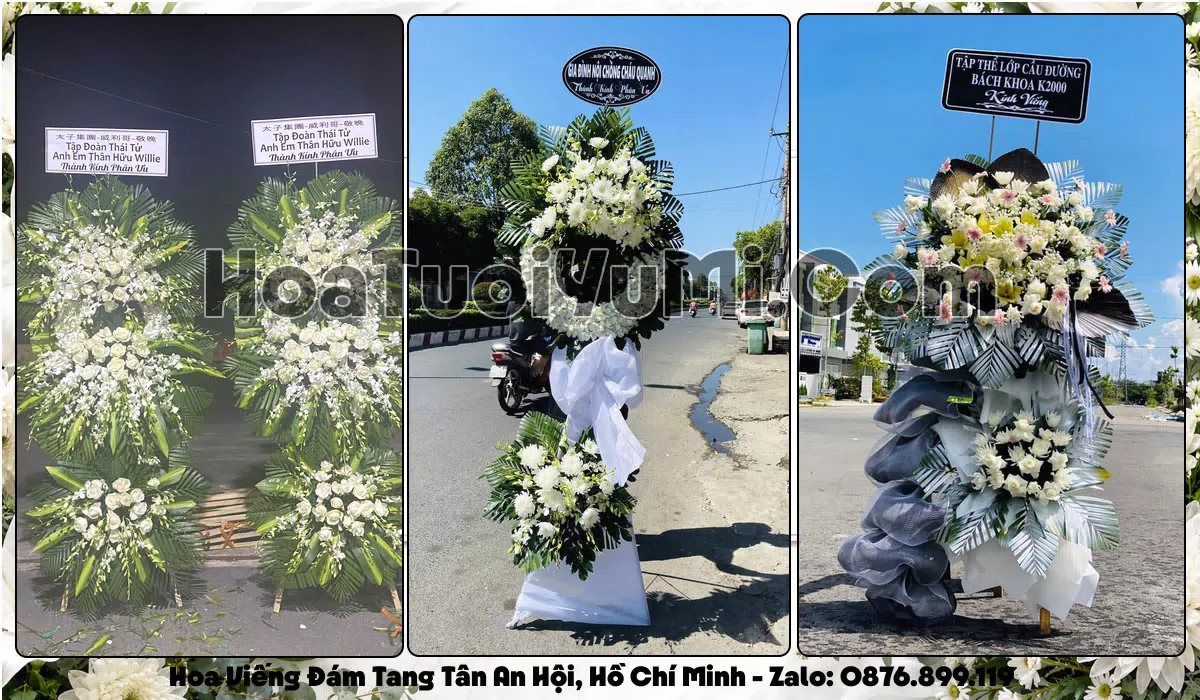 Vòng hoa viếng đám tang tại Xã Tân An Hội, Thành phố Hồ Chí Minh