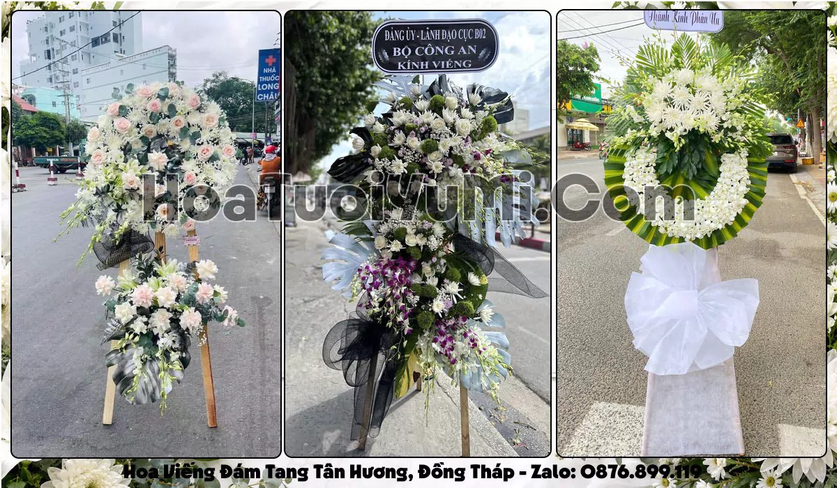vòng hoa viếng đám tang tại Xã Tân Hương, Tỉnh Đồng Tháp