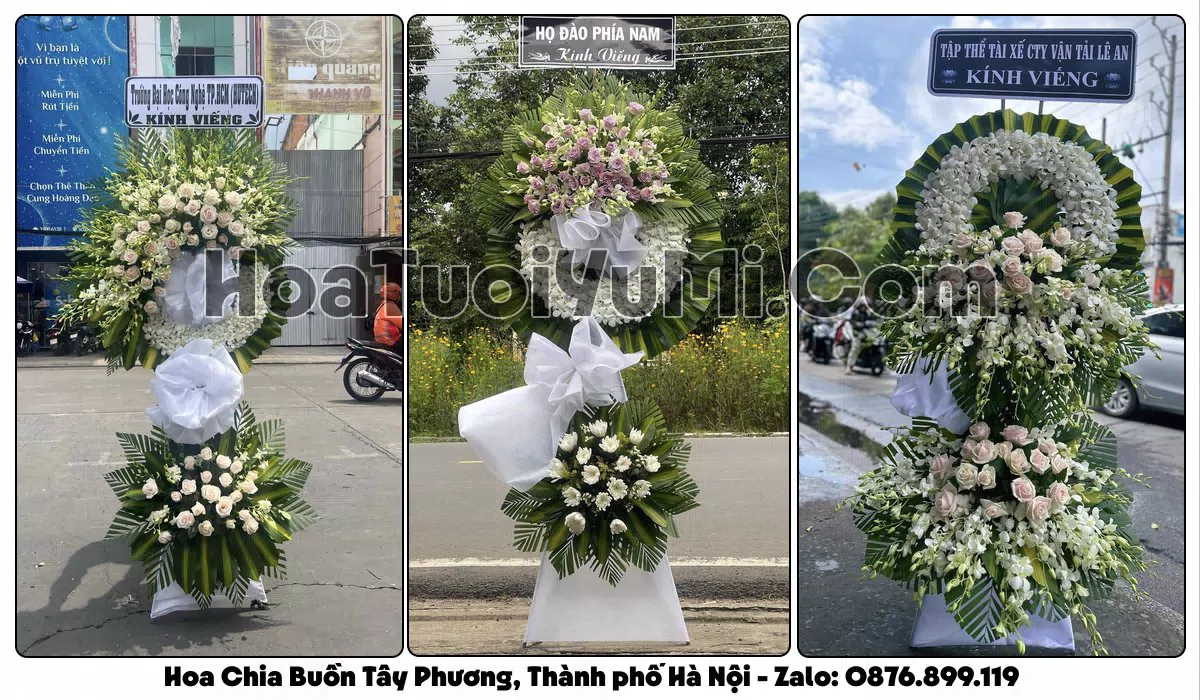 vòng hoa viếng đám tang tại Xã Tây Phương Thành phố Hà Nội