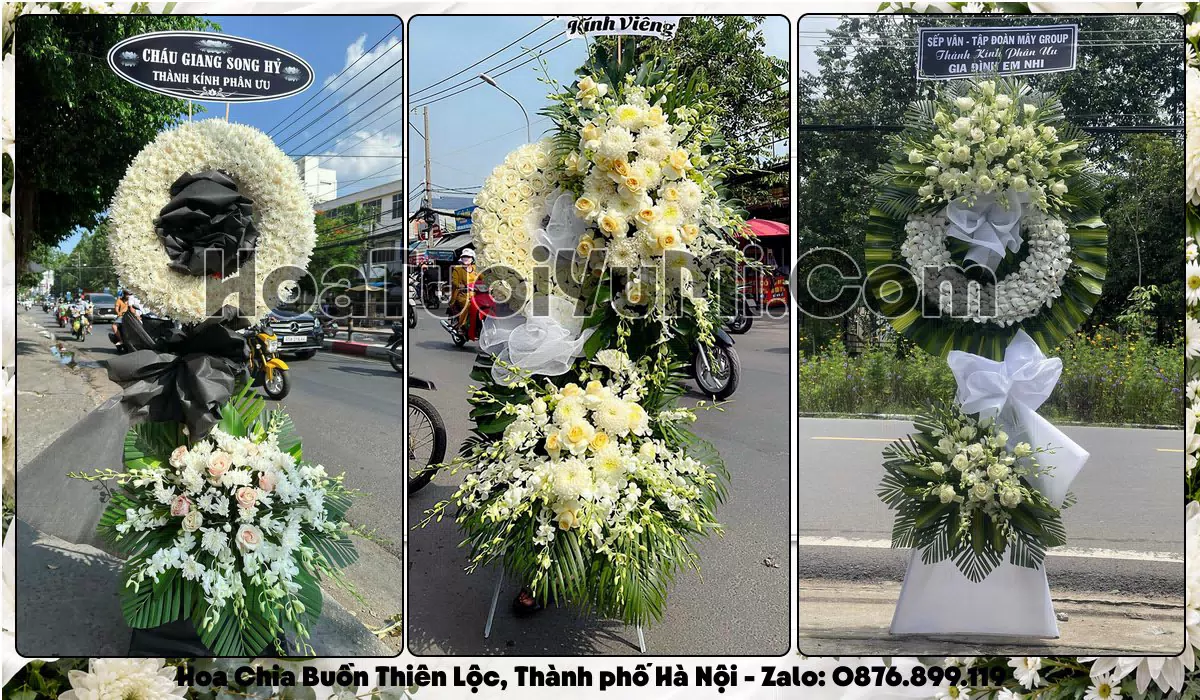 Vòng hoa viếng đám tang tại Xã Thiên Lộc, Thành phố Hà Nội
