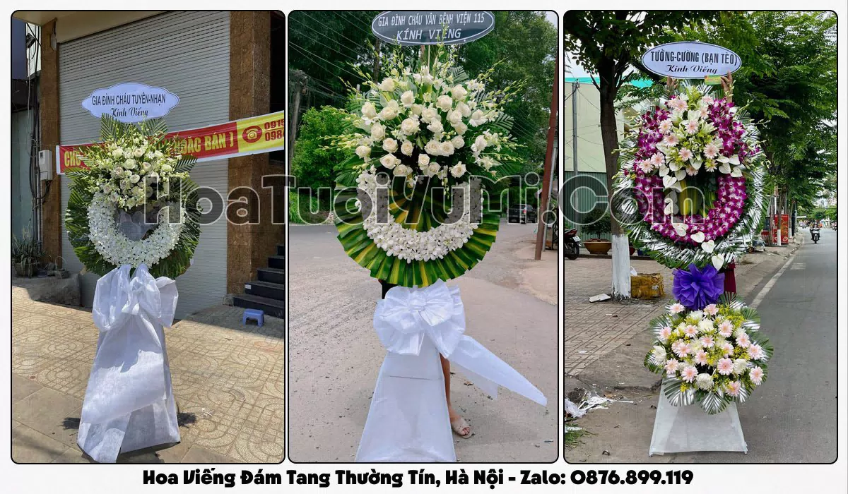 Vòng hoa viếng đám tang tại Xã Thường Tín, Thành phố Hà Nội