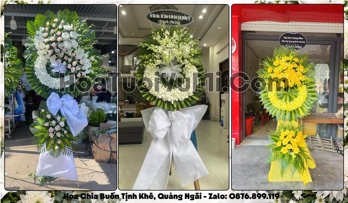 vòng hoa viếng đám tang tại Xã Tịnh Khê, Tỉnh Quảng Ngãi