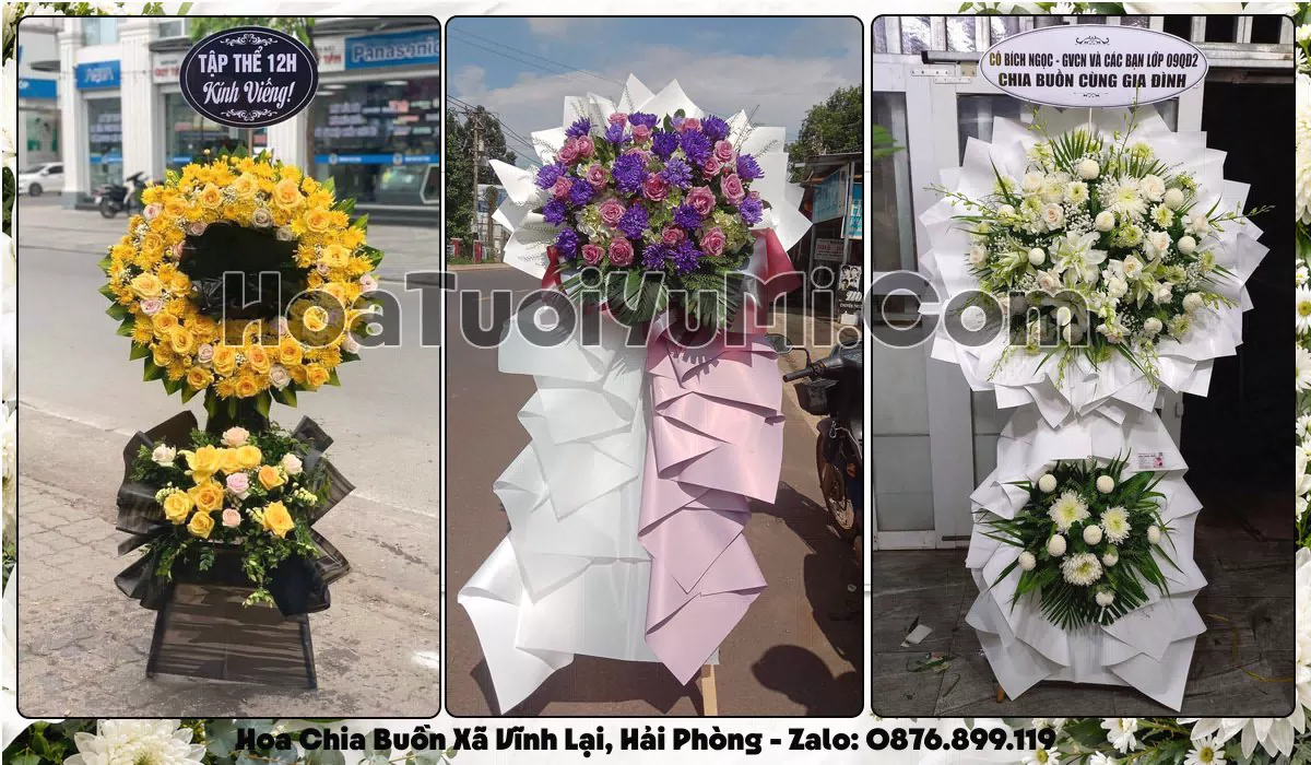 vòng hoa viếng đám tang Xã Vĩnh Lại Hải Phòng