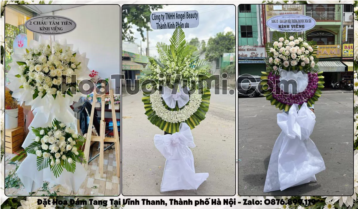 vòng hoa viếng đám tang tại Xã Vĩnh Thanh