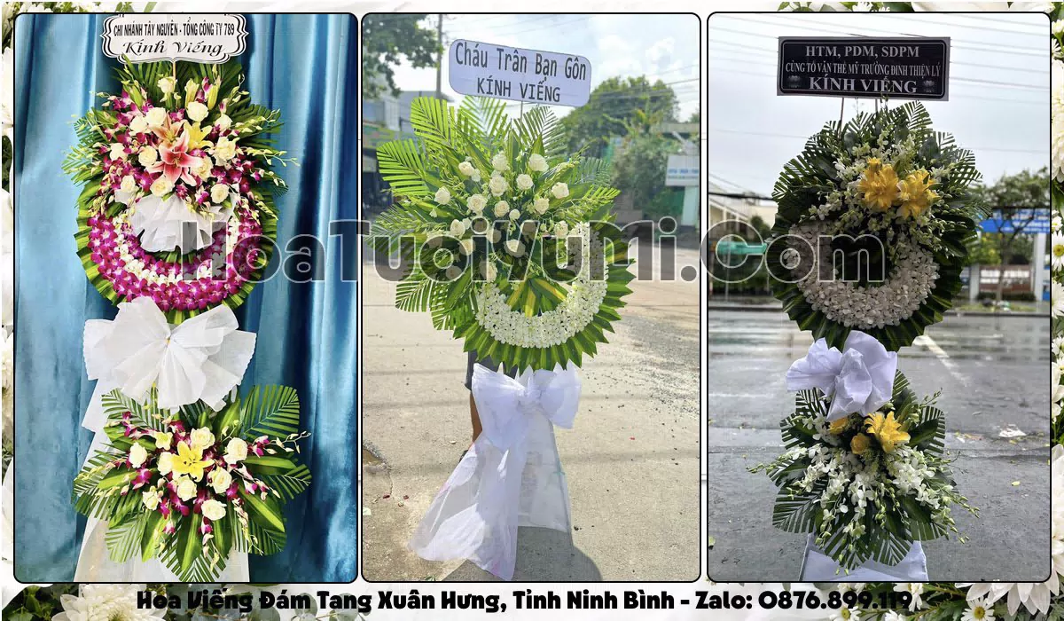 vòng hoa viếng đám tang tại Xã Xuân Hưng, Tỉnh Ninh Bình