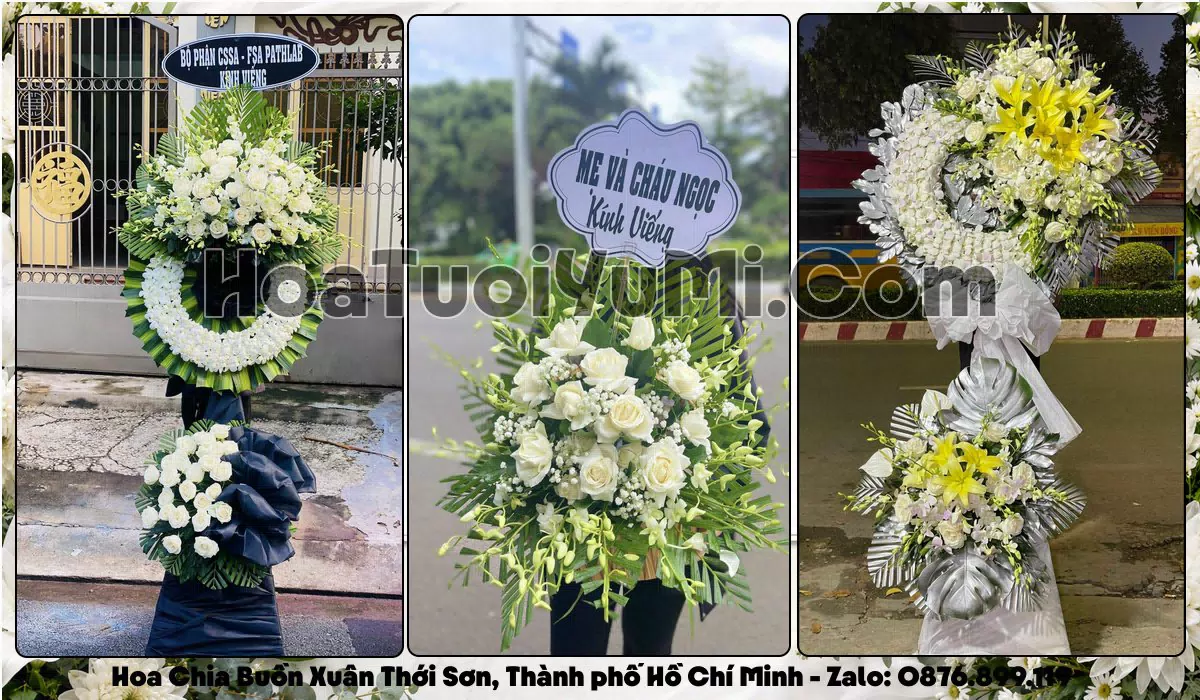 Vòng hoa viếng đám tang tại Xã Xuân Thới Sơn, Thành phố Hồ Chí Minh