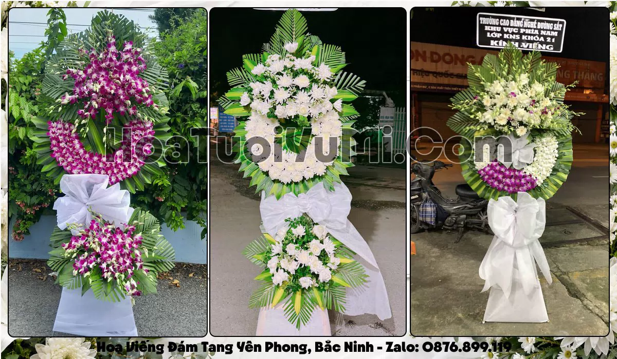 vòng hoa viếng đám tang tại Xã Yên Phong Tỉnh Bắc Ninh