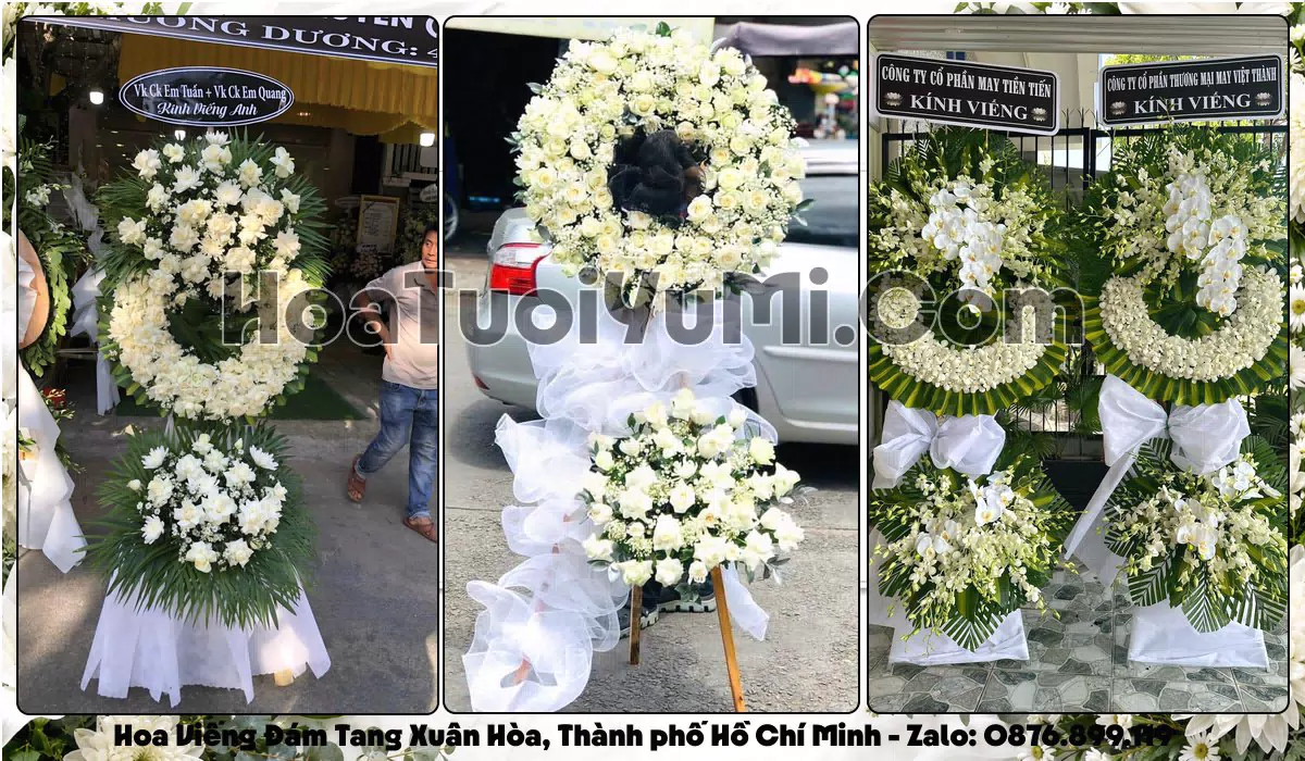 Vòng hoa viếng đám tang tại Phường Xuân Hòa, TP.HCM