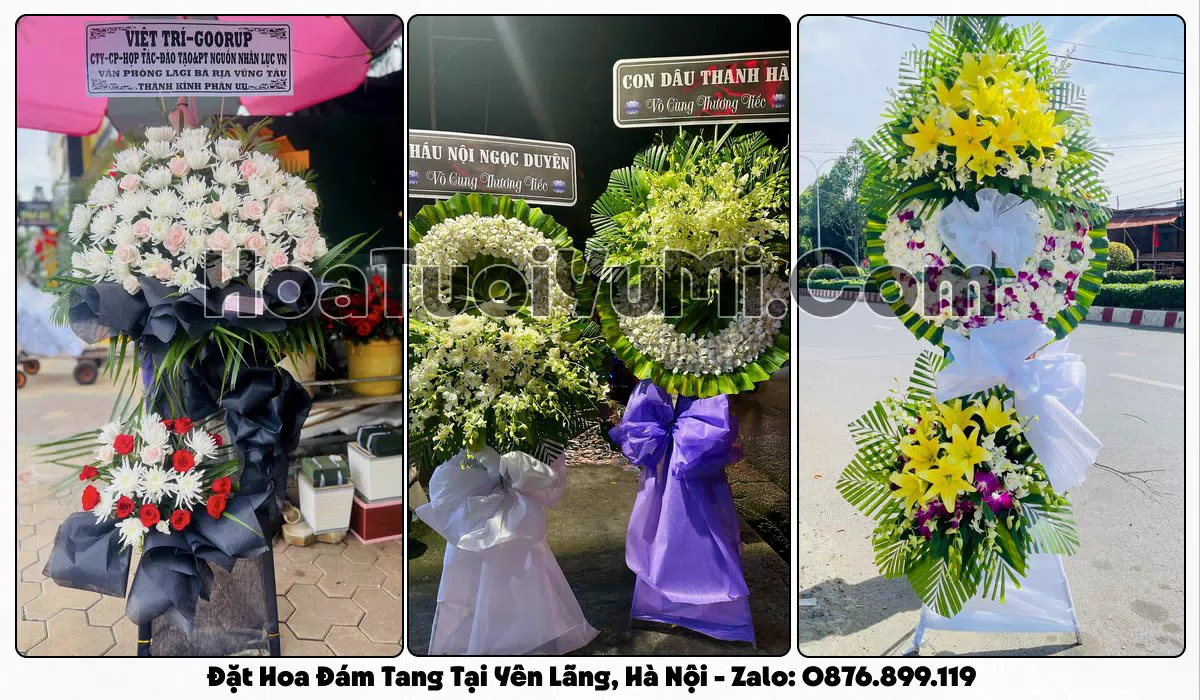 vòng hoa viếng đám tang tại Xã Yên Lãng, Hà Nội